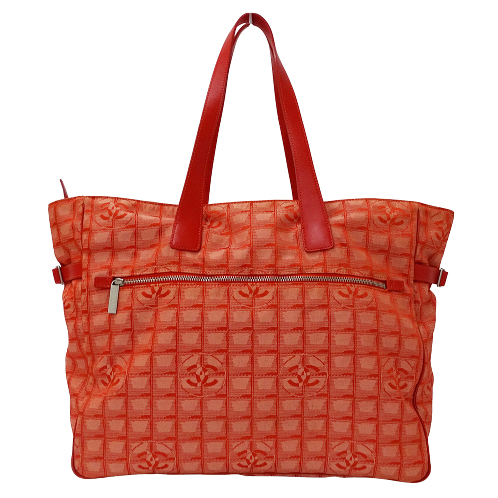 Chanel CHANEL Handbag New Travel Tote TGM Women's Brand Bag Nylon Red